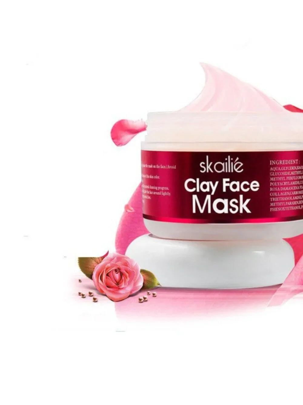 Skallie Clay Face Rose Clean Skin Repair Mask - 100g